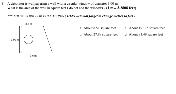 8. A decorator is wallpapering a wall with a