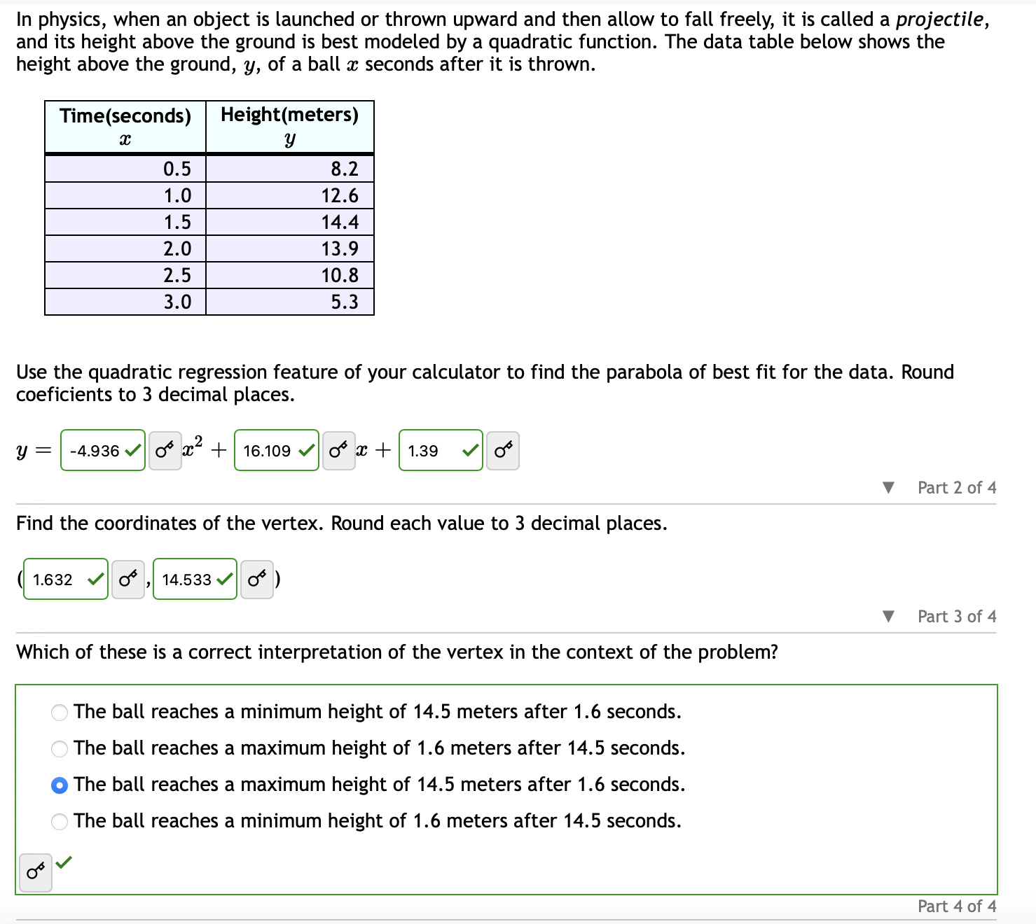 1: In physics, when an object is launched or