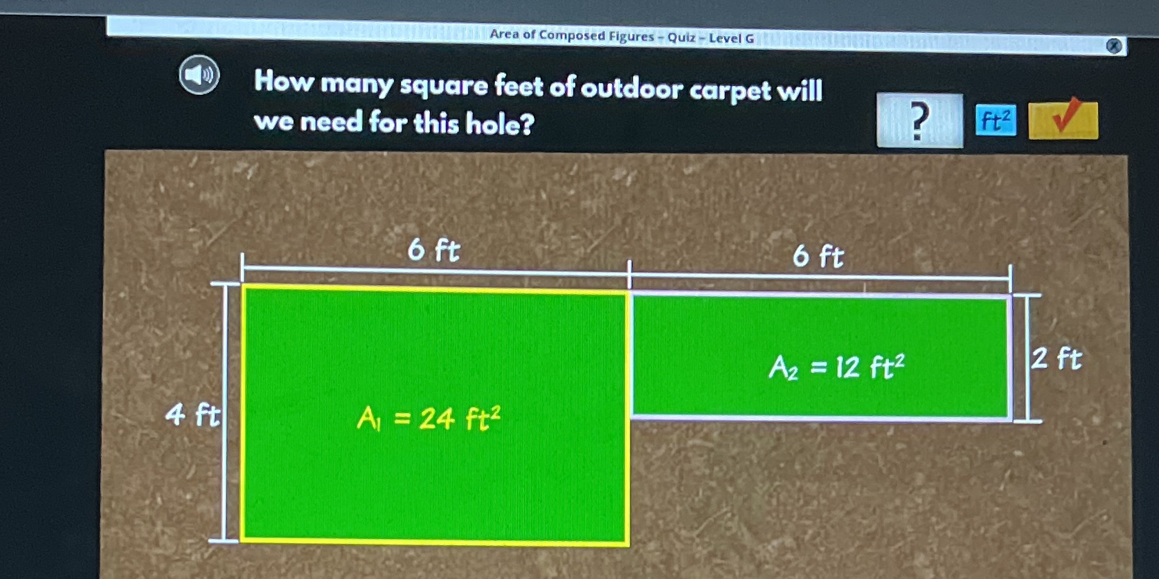 7 Area 0! Composed Figures - Quiz - .Level 6 . @