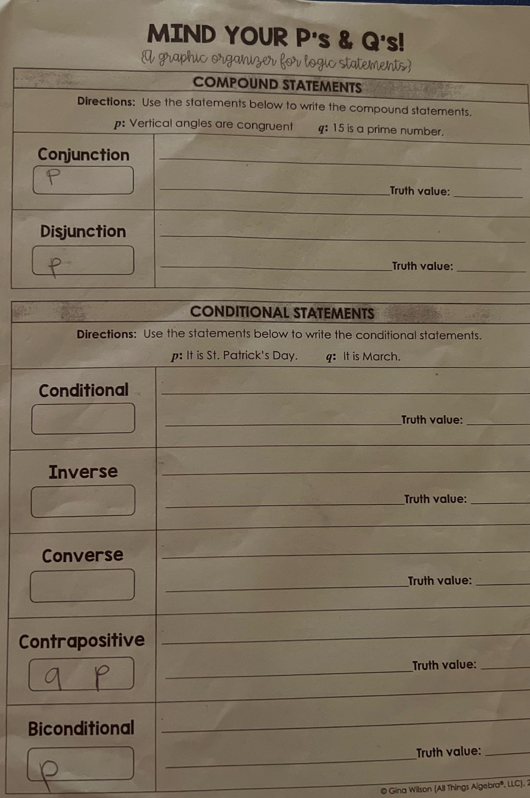Geometry MIND YOUR P'S & Q'S! A graphic