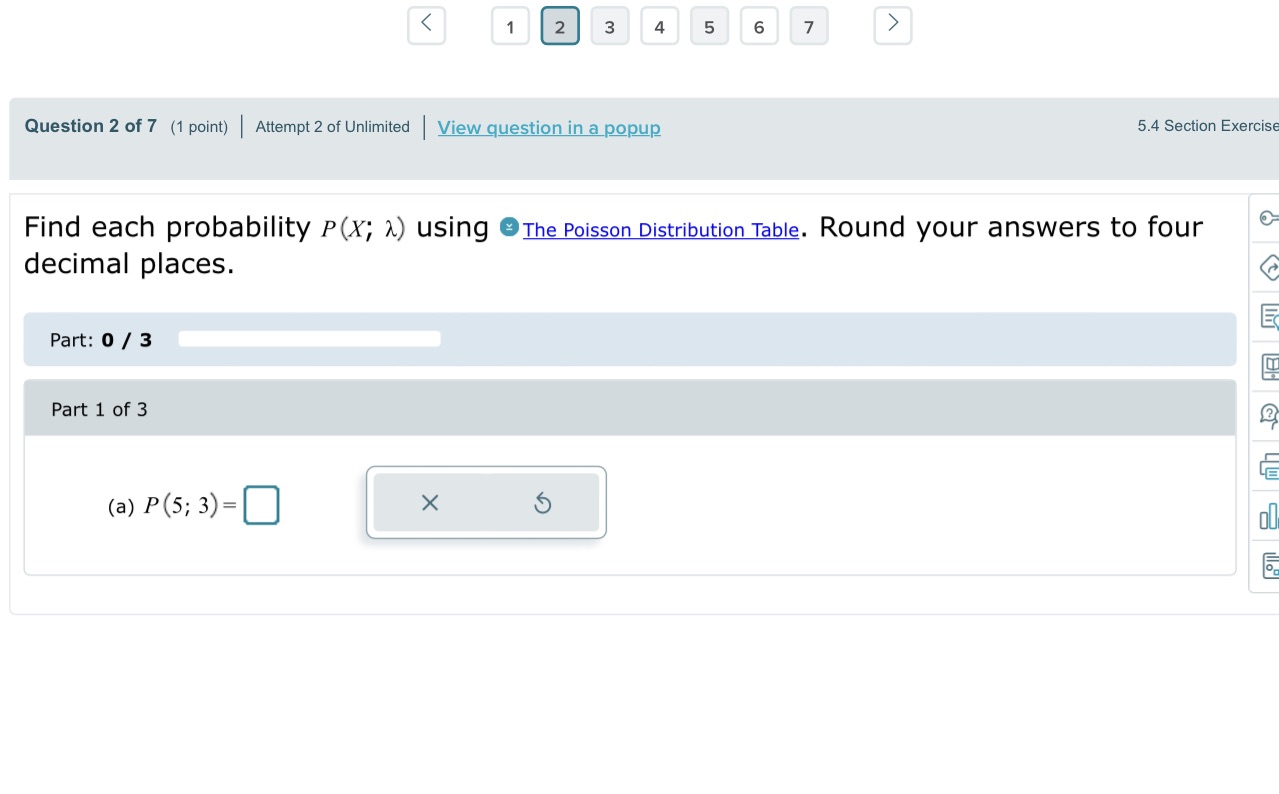 1 2 3 4 5 6 Question 2 of 7 (1 point) | Attempt 2