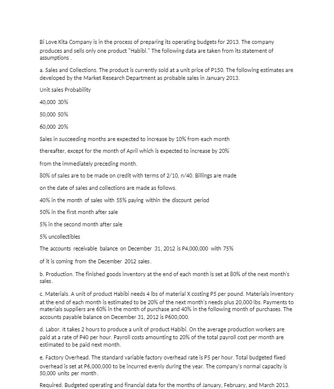 Bi Love Kita Company is in the process of