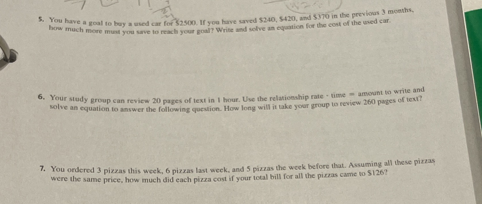 5. You have a goal to buy a used car for $2500.