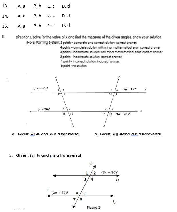 1. For Item numbers 5-8, use Figure 1. Given: wis