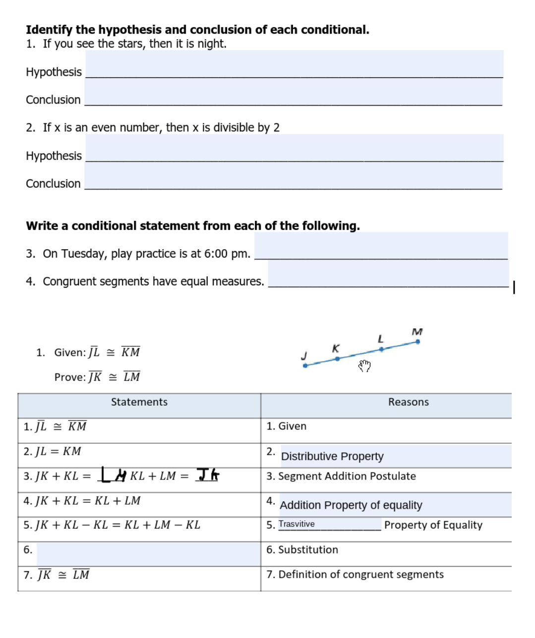 Identify the hypothesis and conclusion of each