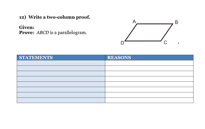 3) Complete the proof of the Consecutive Angles