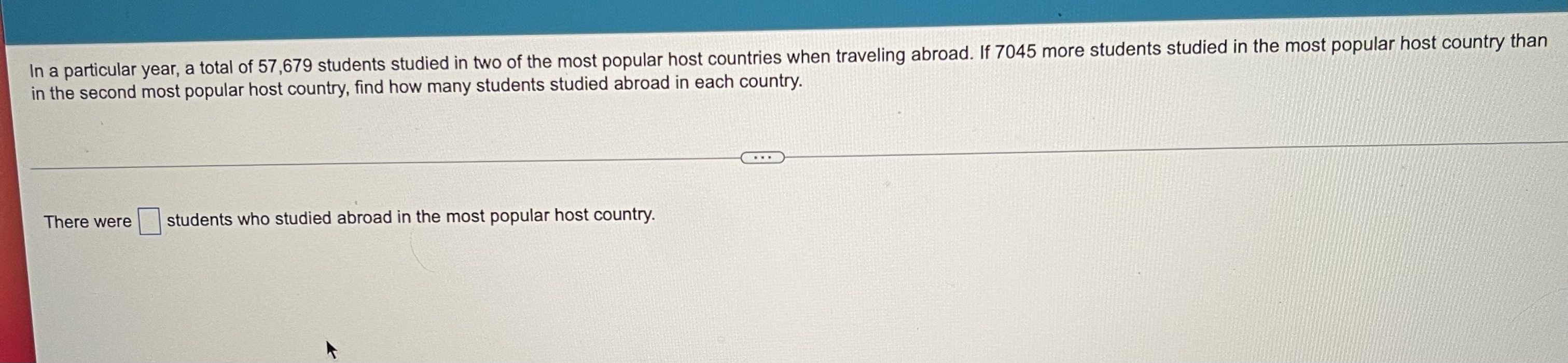 In a particular year, a total of 57,679 students