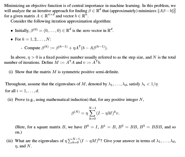 Minimizing an objective function is of central