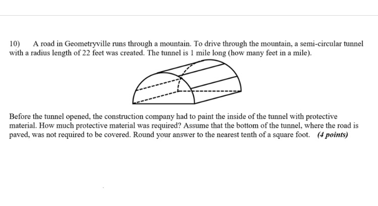 Solve and show all work 10) A road in