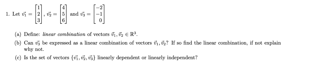 Help me solve this question own paper : 1. Let vi