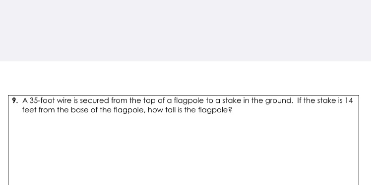 number 9 9. A 35-foot wire is secured from the