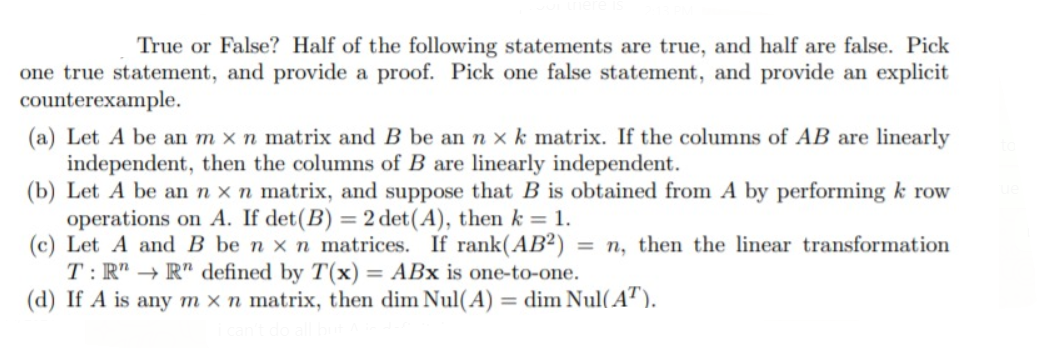 Question is attached _ True or False? Half of the