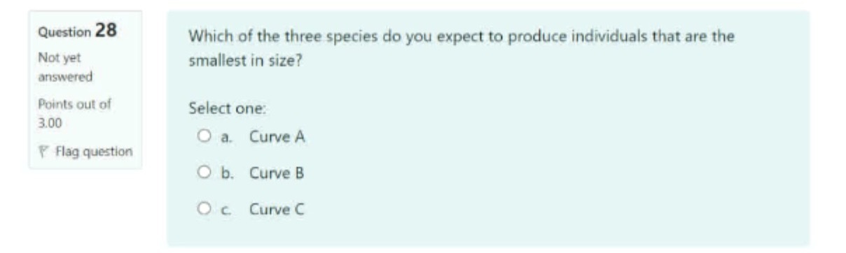 Question 28 Which of the three species do you