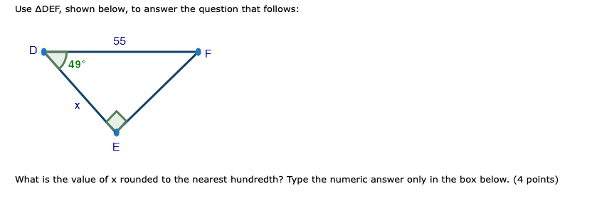 \fUse ADEF, shown below, to answer the question