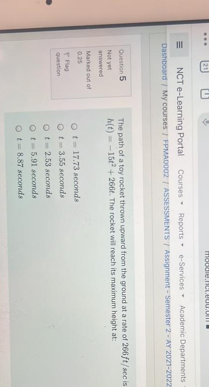 ... N NCT e-Learning Portal Courses . Reports .