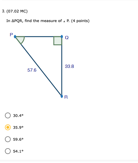 \fUse ADEF, shown below, to answer the question