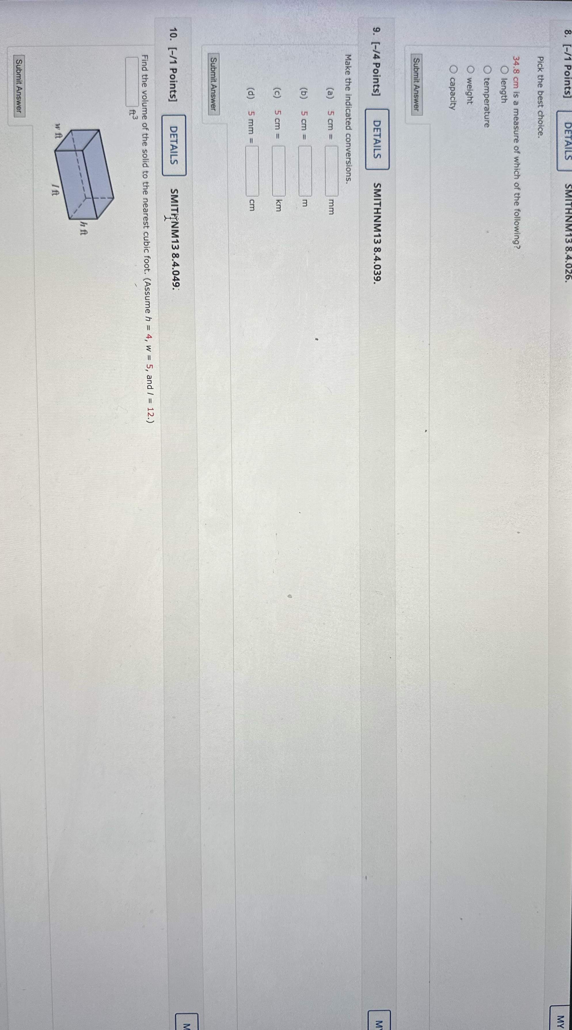 MY Pick the best choice. 34.8 cm is a measure of