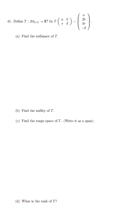 0 43. Define g : V - RS, where V = Pi by g(ar +