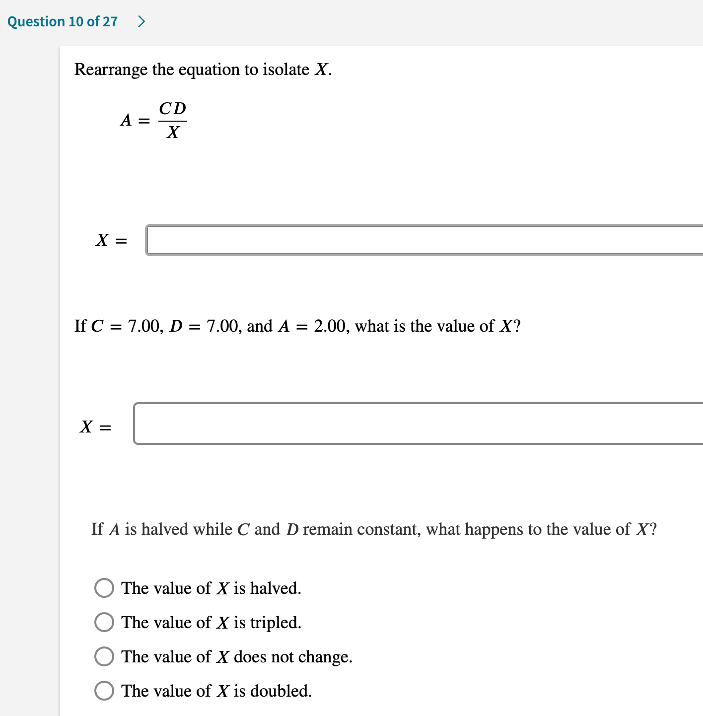 \fQuestion 9 of 27  style=