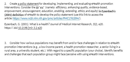 2. Create a policy statement for developing,