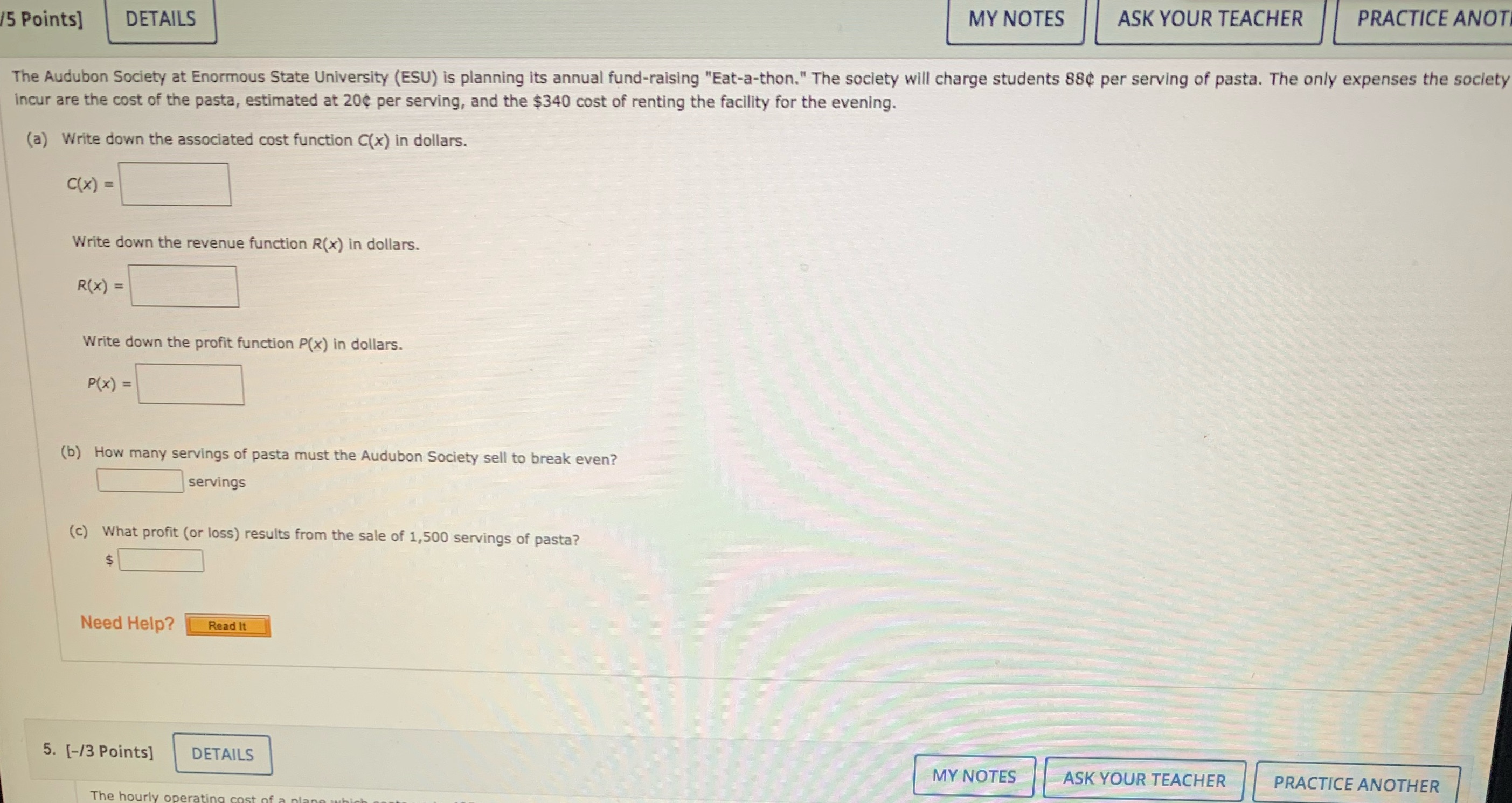 MY NOTES PRACTICE ANOT (5 Points] DETAILS ASK