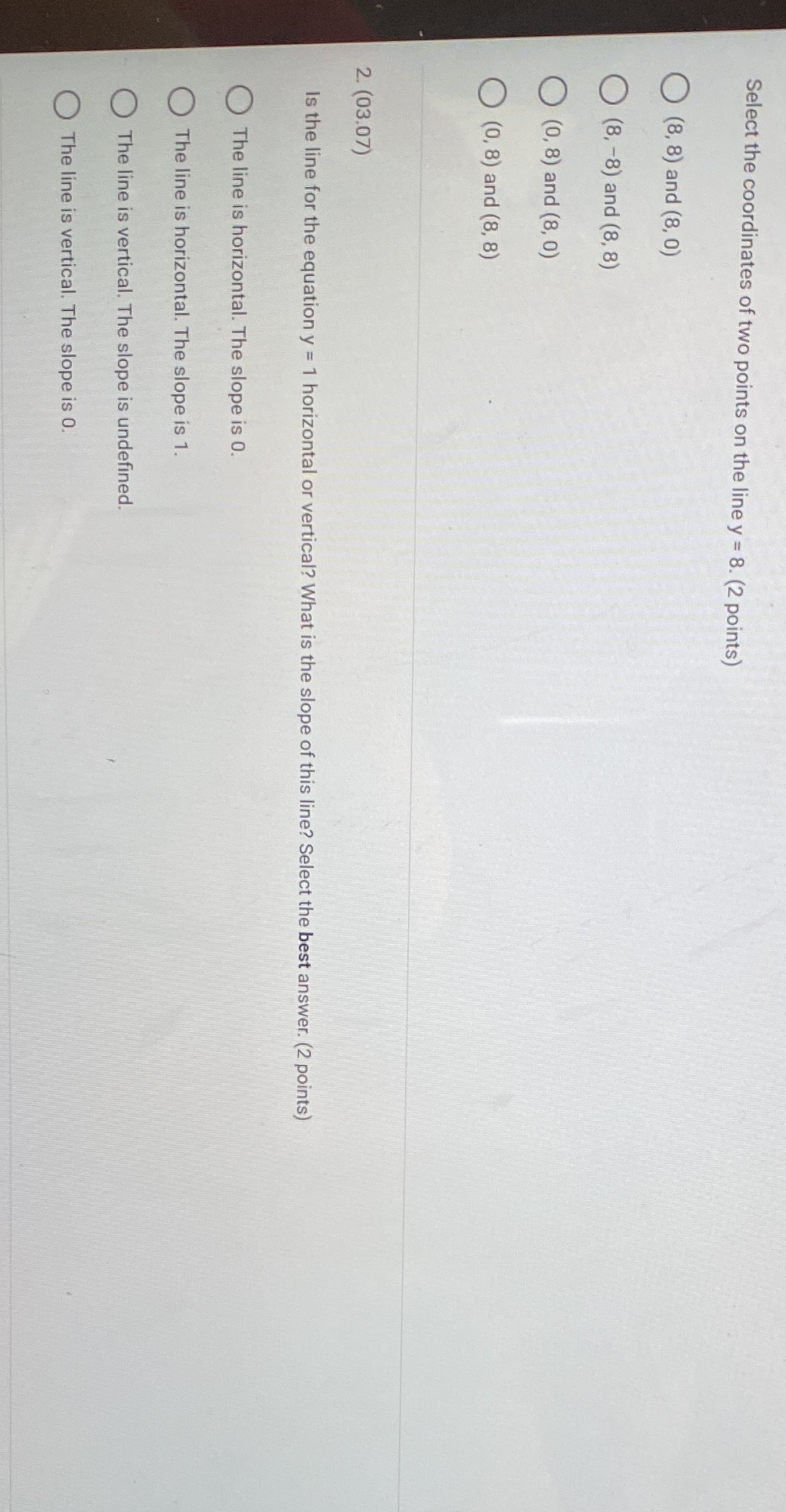 Help please Select the coordinates of two points