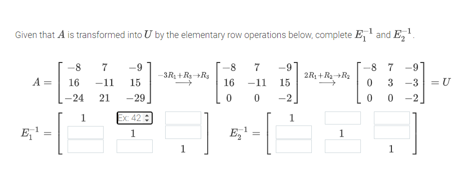 Given that A is transformed into U by the