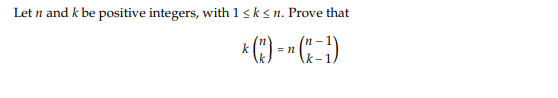 Let n and & be positive integers, with 1 s k < n.