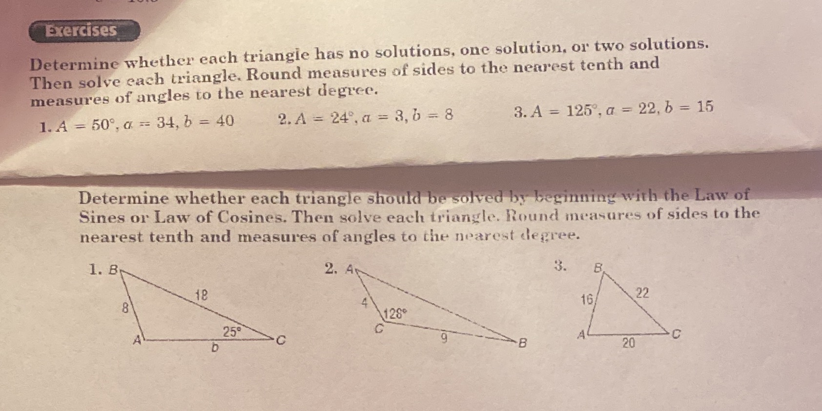 4.3.3 Exercises Determine whether each triangle