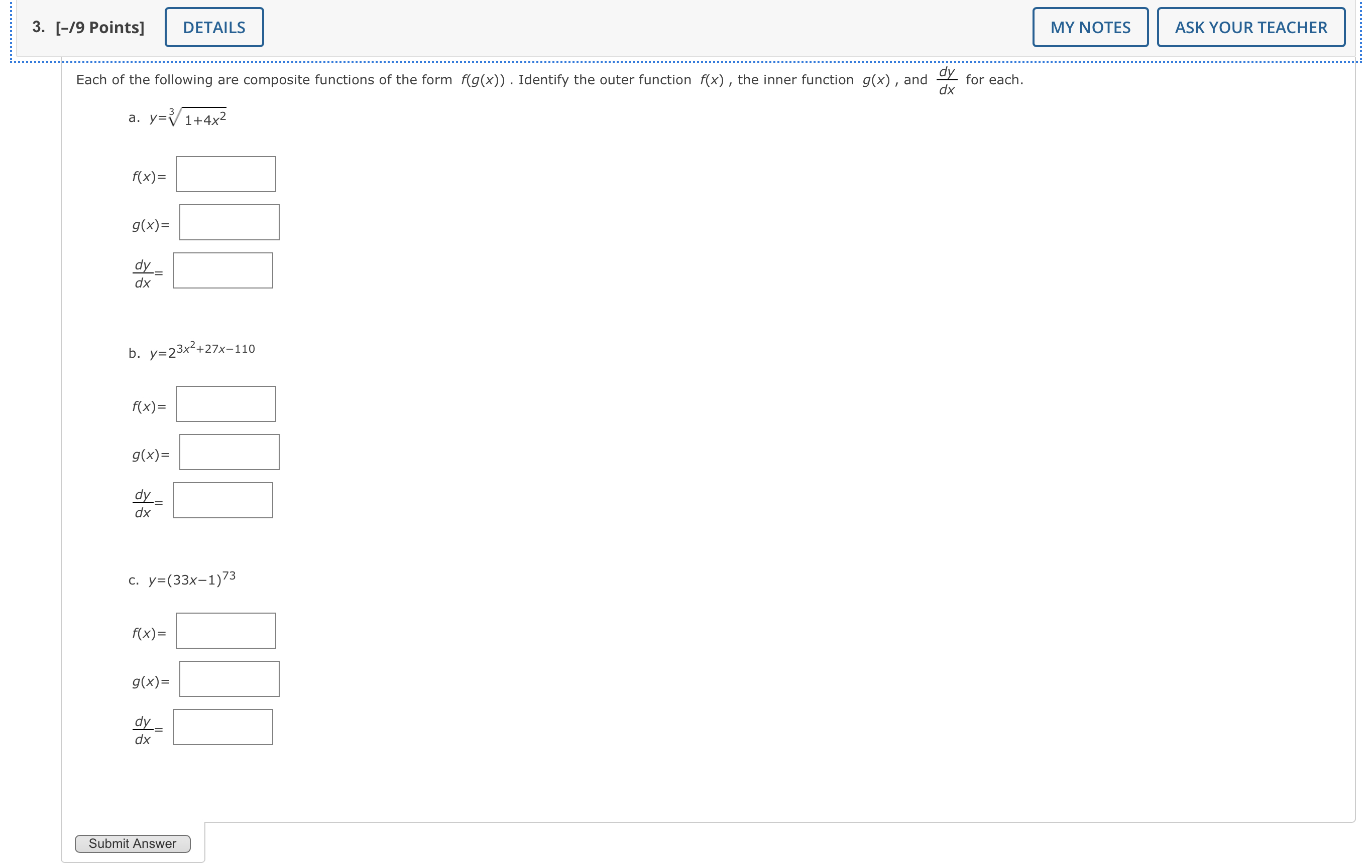 1. [-/2 Points] DETAILS MY NOTES ASK YOUR TEACHER