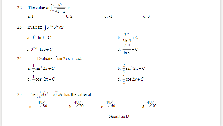 14. Let y= (3x + 4x] [2x -1) , find the av a. 64x