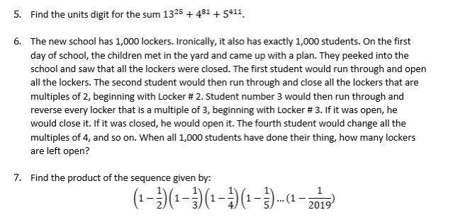 5. Find the units digit for the sum 1325 + 481 +