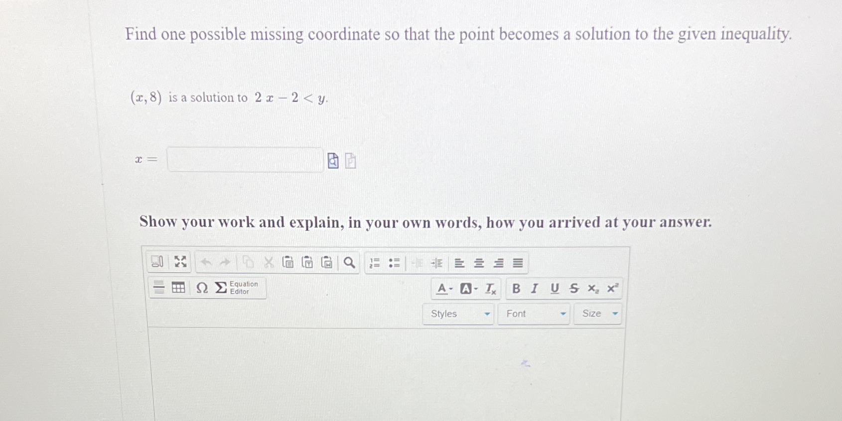 Find one possible missing coordinate so that the