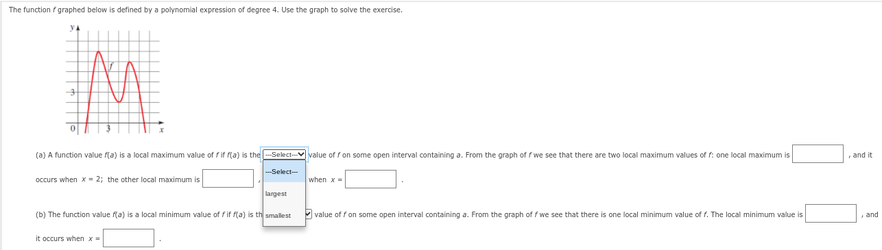 1. The function f graphed below is defined by a