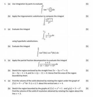 1 (a) Wwe integration by parts to evaluate Coy
