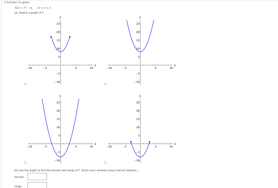 1. The function f graphed below is defined by a