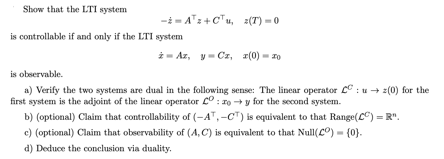 How do I approach this? Show that the LTI system