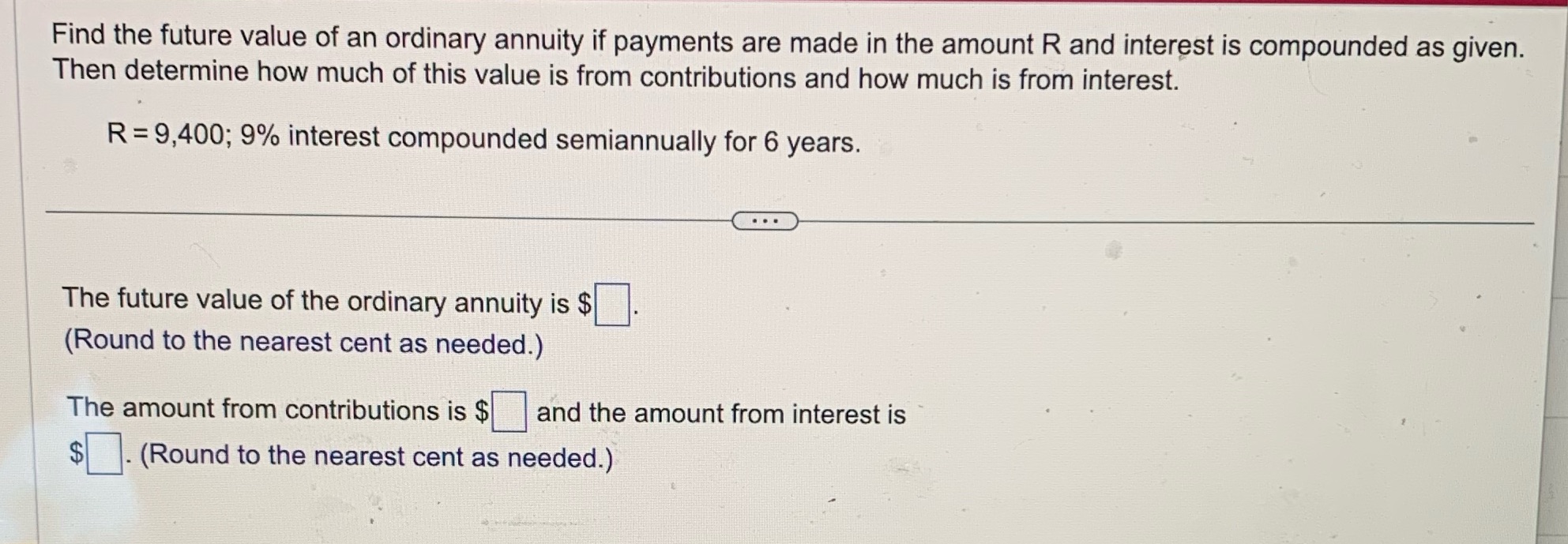 Find the future value of an ordinary annuity if