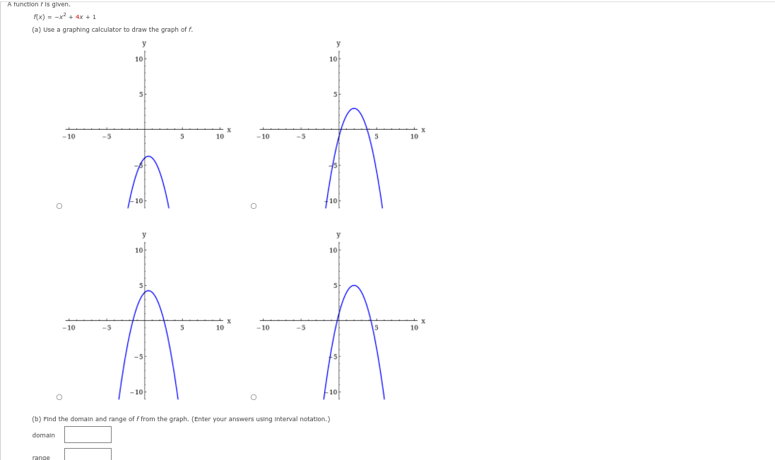 1. The function f graphed below is defined by a