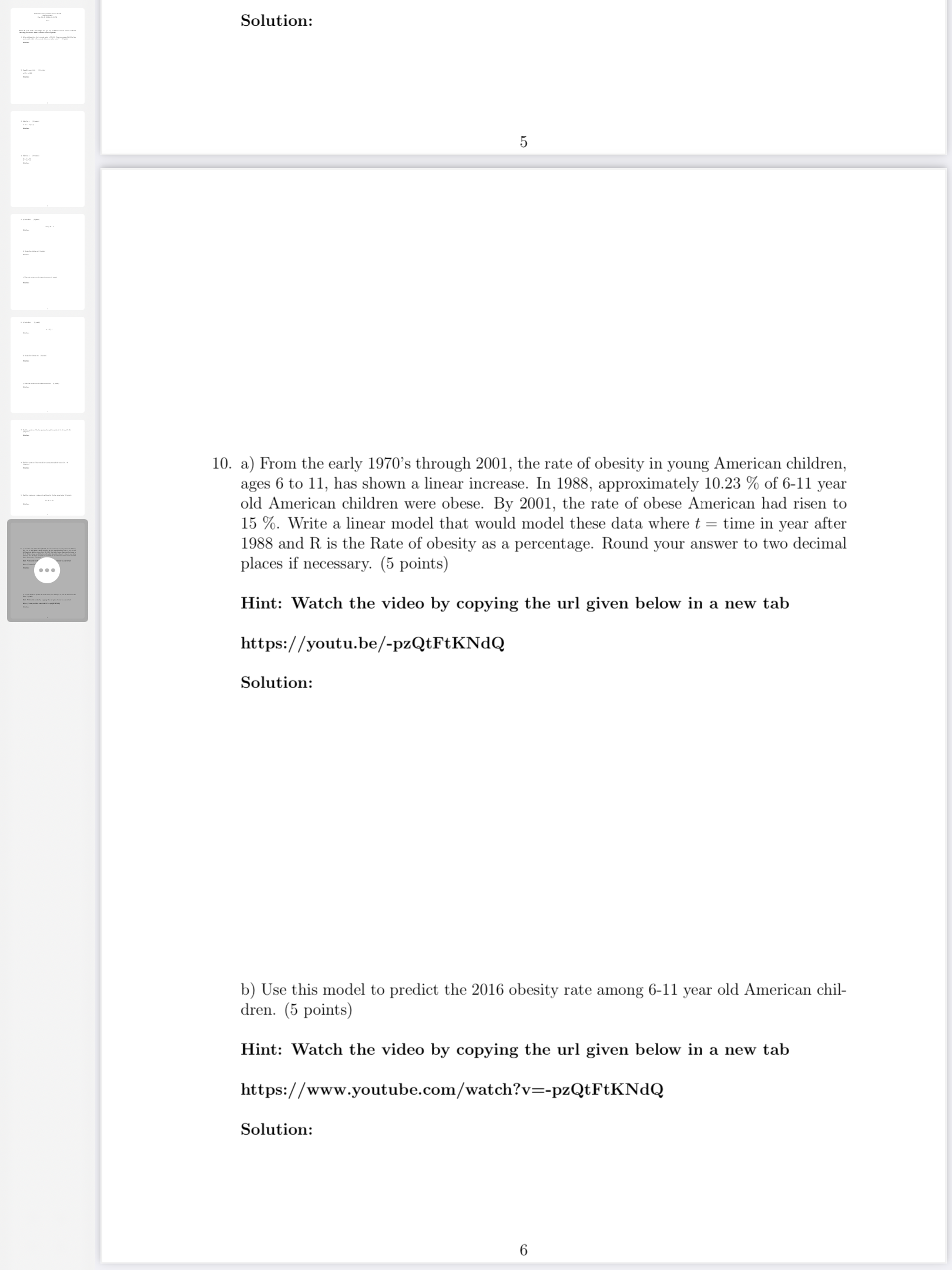 Solution: 5 10. a) From the early 1970's