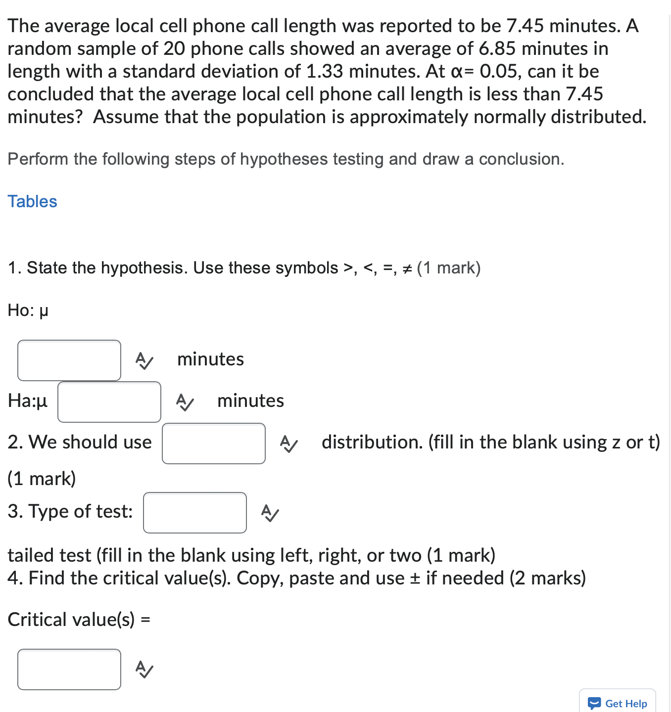The average local cell phone call length was