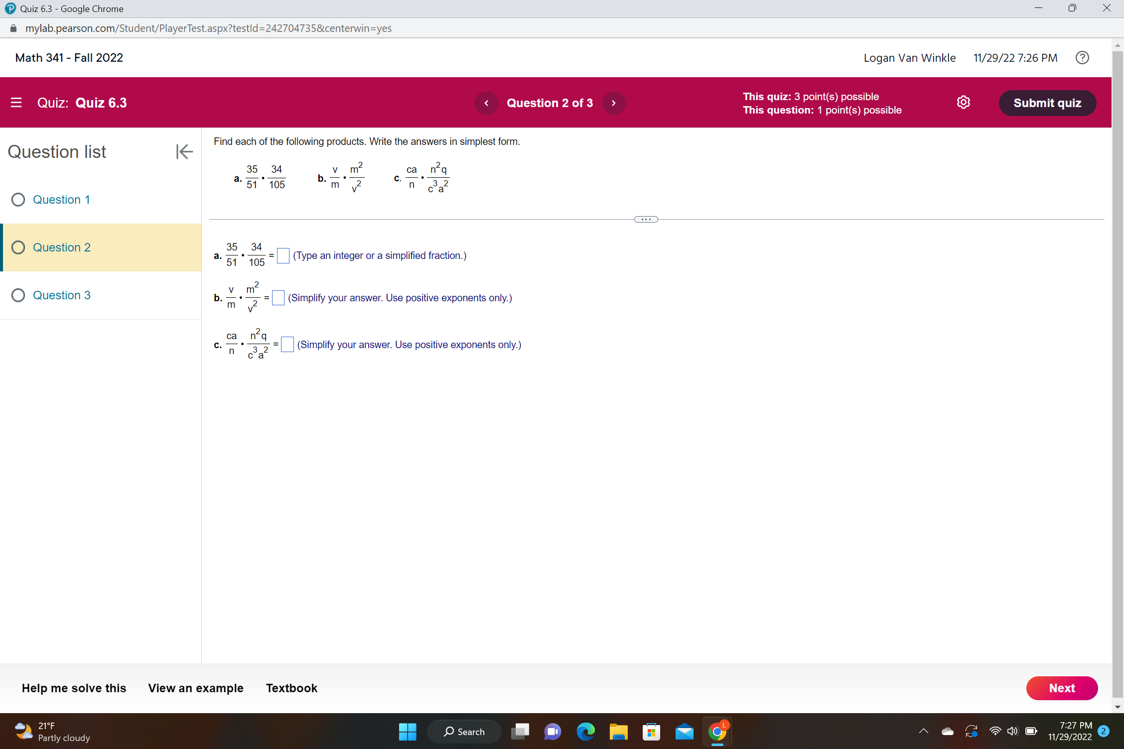 Quiz 6.3 - Google Chrome X