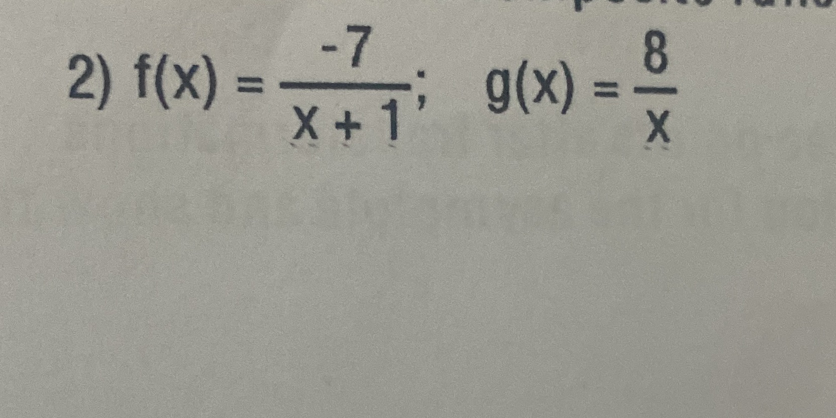 Find the domain of the composite function f?g \f
