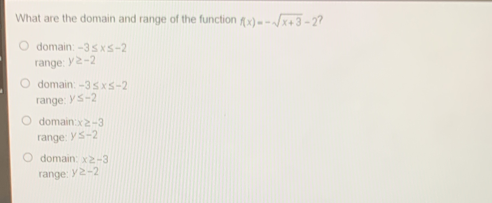 What are the domain and range of the function