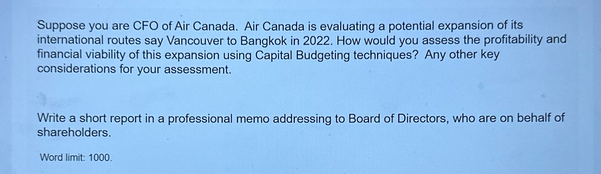 Write a memorandum with full description and add