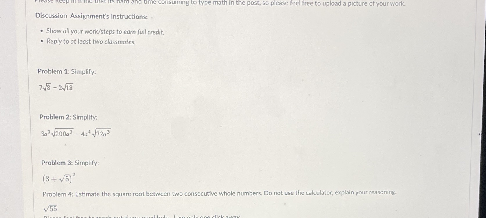 I need to show all the work please. is hard and