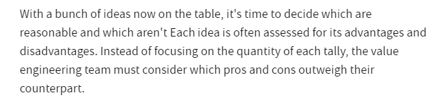 1With a bunch of ideas now on the table,