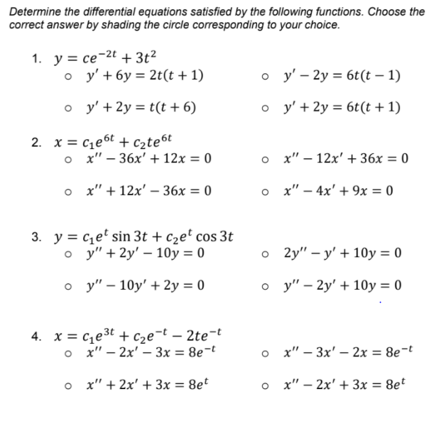 Solve and show solutions. (Topic: Elimination of