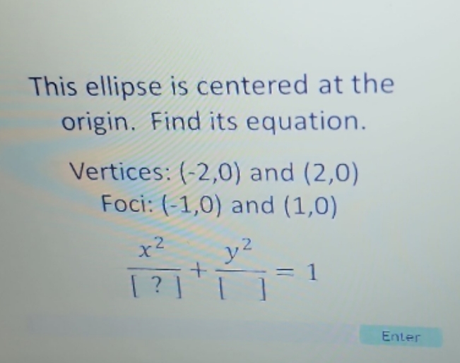 thank you for your help. 6 This ellipse is