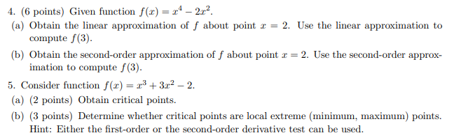 4. (6 points) Given function f(x) = 2 - 212. (a)